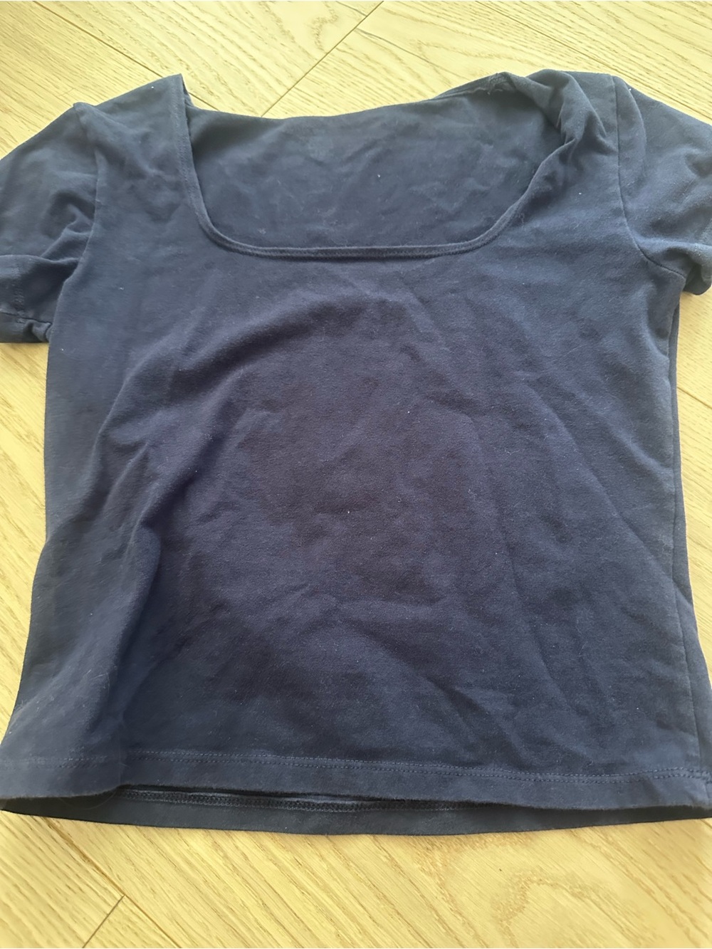 Brandy Melville Navy Square-Neck Short Sleeve Tee